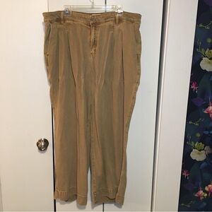 Lane Bryant Khaki Mid-Raise Wide Leg Pants Size 20 Preowned